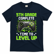 5th Grade Complete Time To Level Up Gaming Graduation T-Shirt - Navy