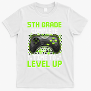 5th Grade Complete Time To Level Up Gaming Graduation T-Shirt - White