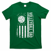 Vintage Volleyball Dad Usa Flag Retro Fathers Day Daddy Papa T-Shirt