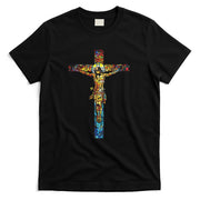 Jesus Cross Christian Stained Glass Christian Art T-Shirt