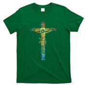 Jesus Cross Christian Stained Glass Christian Art T-Shirt