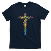 Jesus Cross Christian Stained Glass Christian Art T-Shirt