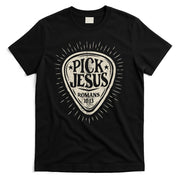 Guitar Pick Jesus Christian Music Guitarist Pastor Retro T-Shirt