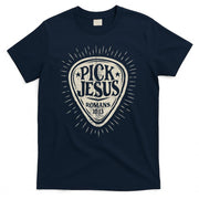 Guitar Pick Jesus Christian Music Guitarist Pastor Retro T-Shirt