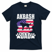 Akbash Dad Dog Lover American Us Flag T-Shirt