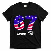 67 American Flag Vintage Meme 6-7 Meme T-Shirt - Black