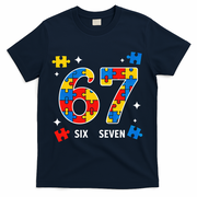 67 Autism Puzzle Six Seven T-Shirt - Navy