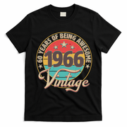 60th Birthday 60 Years Of Being Awesome 1966 Vintage  T-Shirt - Black