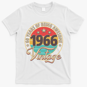 60th Birthday 60 Years Of Being Awesome 1966 Vintage  T-Shirt - White