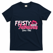 60th Birthday Feisty And Fabulous Since 1966  T-Shirt - Navy Blue