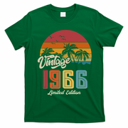 60th Birthday Retro Vintage 1966 Tropical Palm Trees T-Shirt - Irish Green