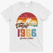60th Birthday Retro Vintage 1966 Tropical Palm Trees T-Shirt - White