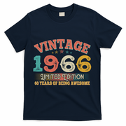 60th Birthday Vintage 1966 Limited Edition 60 Years Of Being Awesome T-Shirt - Navy