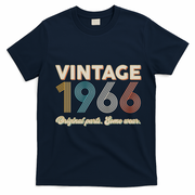 60th Birthday Vintage 1966 Original Parts Some Wear  T-Shirt - Navy Blue
