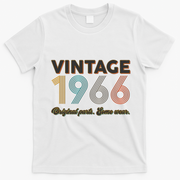60th Birthday Vintage 1966 Original Parts Some Wear  T-Shirt - White