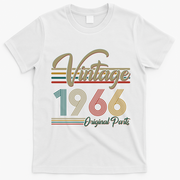 60th Birthday Vintage 1966 Original Parts Birthday T-Shirt - White