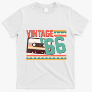 60th Birthday Vintage 1966 Cassette Tape  T-Shirt - White