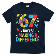 67 Days Of Making A Difference 6-7 Meme Autism Awareness T-Shirt - Navy