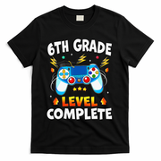6Th Grade Level Complete School Graduation Video Gamer T-Shirt - Black