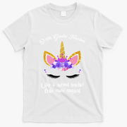 6Th Grade Unicorn Sixth Grade Teacher Funny Gift T-Shirt - White