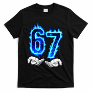 6-7 Meme Six Seven 67 Hands Meme Funny T-Shirt - Black