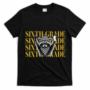 6th Six Grade Funny Raccoon Back To School T-Shirt - Black