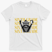 6th Six Grade Funny Raccoon Back To School T-Shirt - White