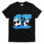 67 Soccer Melting Ice Cream Drip 6-7 Meme T-Shirt - Black