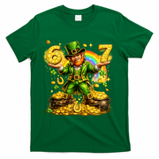 67 St Patricks Day Six Seven Meme Funny T-Shirt - Green