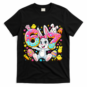 67 Six Seven Meme 6-7 Cute Rabbit Bunny Easter T-Shirt - Black