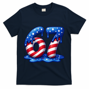67 USA Flag Drip Patriotic 6-7 Meme T-Shirt - Navy