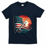 American Flag Fish Fisher Fisher Funny Bass Fishing Usa Gift T-Shirt