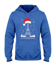 Eiffel Tower Santa Hat - Funny Vintage Paris Ugly Christmas T-Shirt