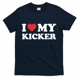 I Love My Kicker Mom Dad Mother Father Football Gift T-Shirt