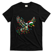 Flying Santa Duck with Christmas Lights Hunting Season T-Shirt