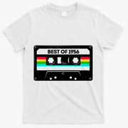 70th Birthday Best Of 1956 Cassette Mix Tape  T-Shirt - White