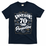 70th Birthday Est 1956 All Bark No Bite Vintage Birthday  T-Shirt - Navy Blue