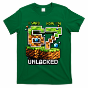 7th Birthday I Was 6 Now Im 7 Unlocked 67 Meme T-Shirt - Green