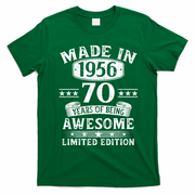 70th Birthday Made In 1956 70 Years Of Being Awesome Limited Edition T-Shirt - Irish Green