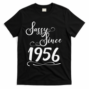 70th Birthday Sassy Since 1956 T-Shirt - Black