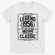 70th Birthday The Original Legend 1956 Awesome Classic  T-Shirt - White