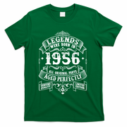 70th Birthday Vintage Scroll Border Legends Were Born Age Perfectly 1956 T-Shirt - Green