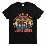 70th Birthday Vintage 1956 70 Years Of Being Awesome Limited Edition  T-Shirt - Black