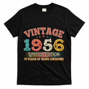 70th Birthday Vintage 1956 Limited Edition 70 Years Of Being Awesome T-Shirt - Black