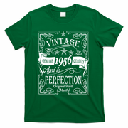 70th Birthday Vintage 1956 Genuine Quality Age To Perfection Original Parts Mostly T-Shirt - Green