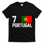 7 Portugal Flag Jersey Soccer T-Shirt - Black