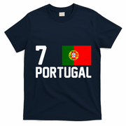 7 Portugal Flag Jersey Soccer T-Shirt - Navy Blue