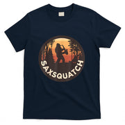 Retro Vintage Sax-Squatch Yeti Bigfoot Playing Saxophone T-Shirt