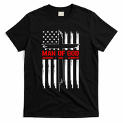 Man Of God Husband Dad Grandpa USA United States Flag Dad Father's Day T-Shirt