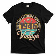 80th Birthday 80 Years Of Being Awesome 1946 Vintage  T-Shirt - Black